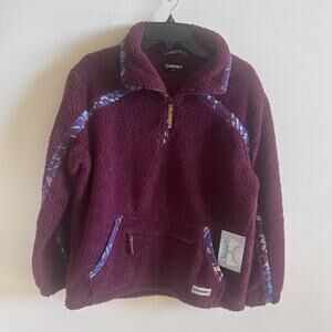 New Hooey Sherpa Pullover Womens Medium Fleece Jersey Lined Aztec Southwestern